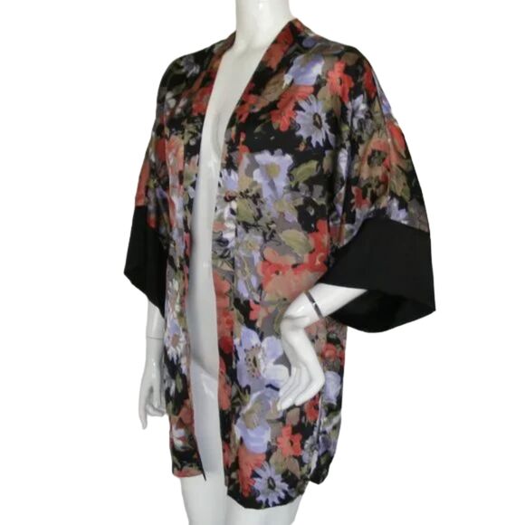SEE YOU MONDAY Robe, S, Open front, Floral print, Kimono - Picture 3 of 10